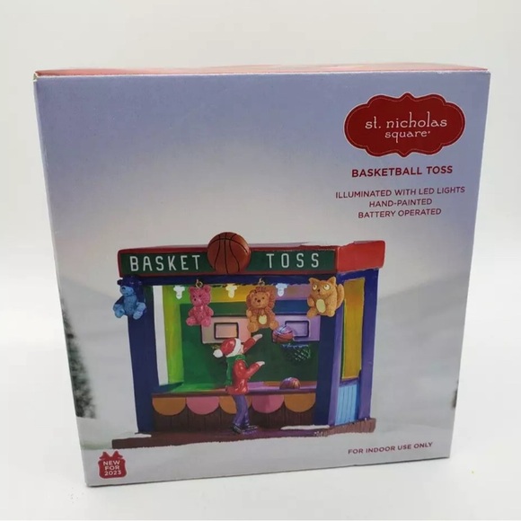 ST NICHOLAS SQUARE VILLAGE "BASKETBALL TOSS" CARNIVAL LED - Picture 3 of 5